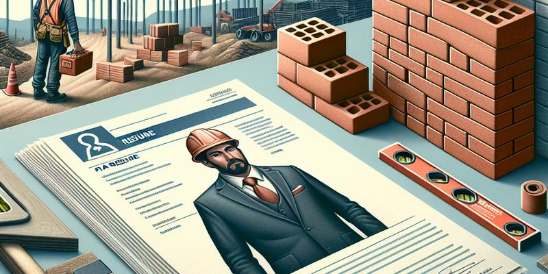 Optimiser son CV pour un Poste de Maçon Optimiser son CV pour un Poste de Maçon